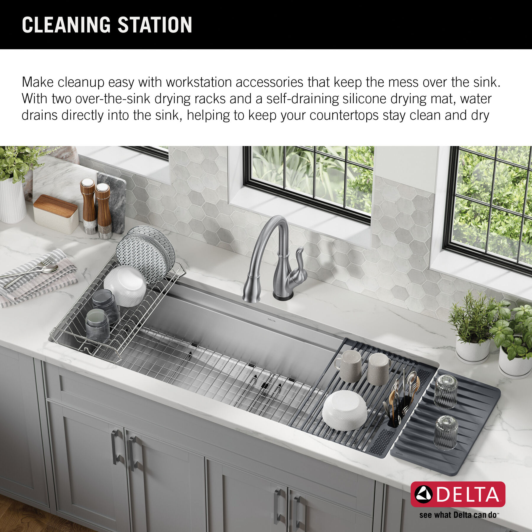 45” Workstation Undermount Single Bowl 16 Gauge Stainless Steel Kitchen Sink with 2-Tier WorkFlow™ Ledge and Accessories, image 10